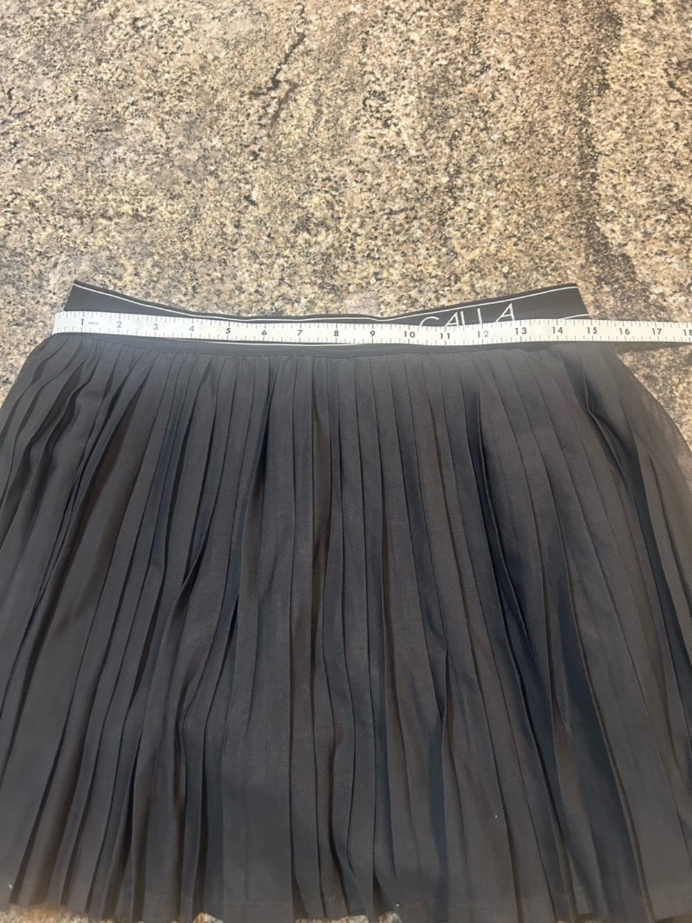 CALIA by Carrie Underwood Black Pleated Mini Skirt with Branded Waistband - Picture 4 of 5